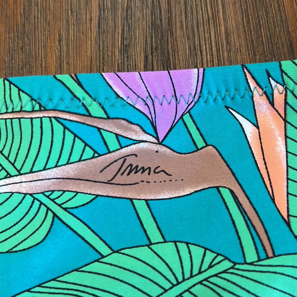 NWOT{Trina Turk}Sz 4 Greens/Purple/Yellow /Peach Floral Bikini Bottoms - Picture 5 of 6